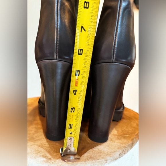 NWOT. Prada black leather boots with silver hardware. Front zipper - Picture 8 of 12